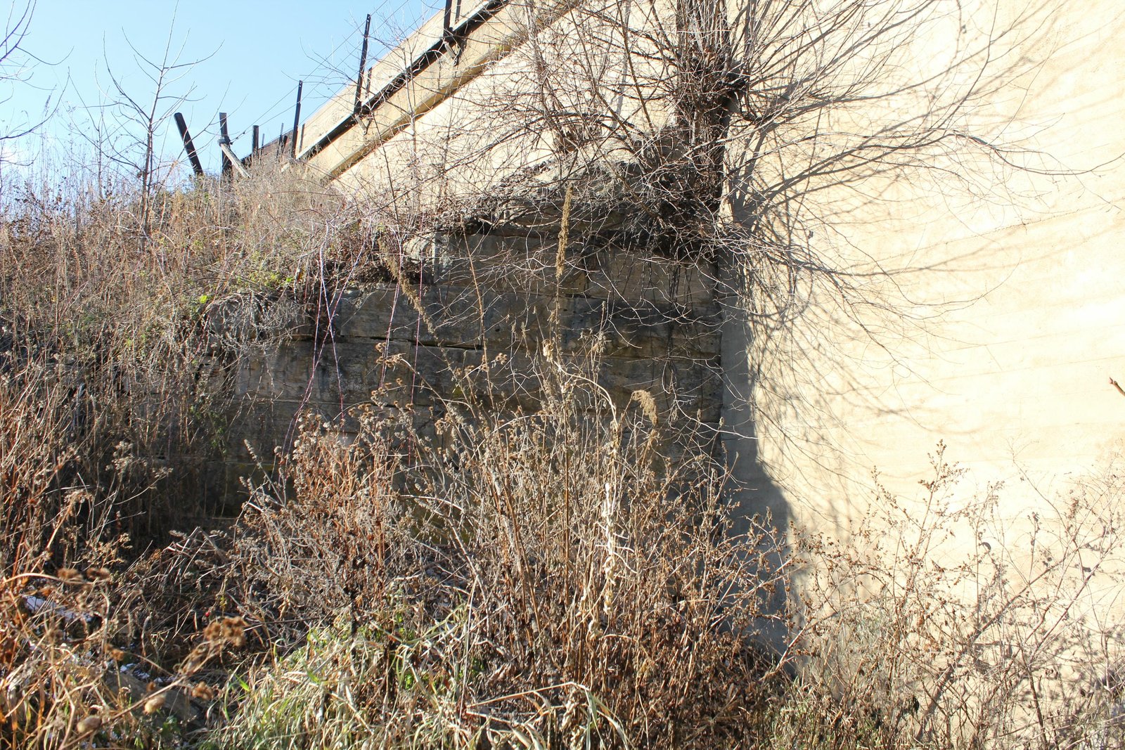 Remains of stone west abutment